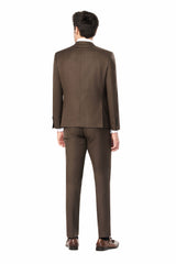 Brown Sharkskin 2 Button Suit