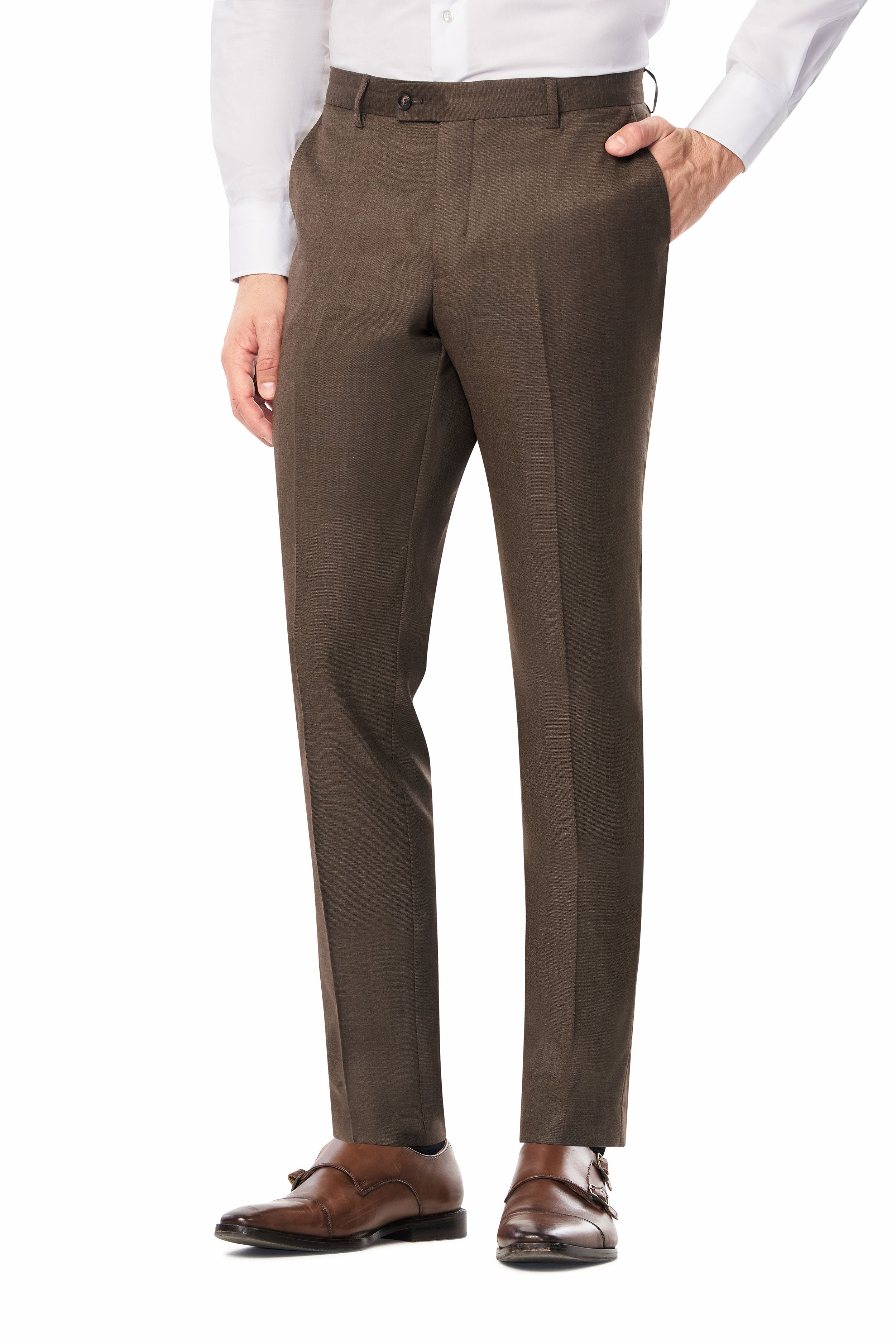Brown Sharkskin 2 Button Suit