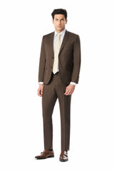 Brown Sharkskin 2 Button Suit