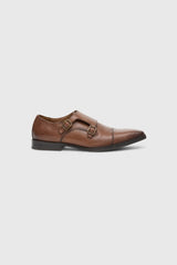 Double Monk Strap Chestnut Brown Shoes