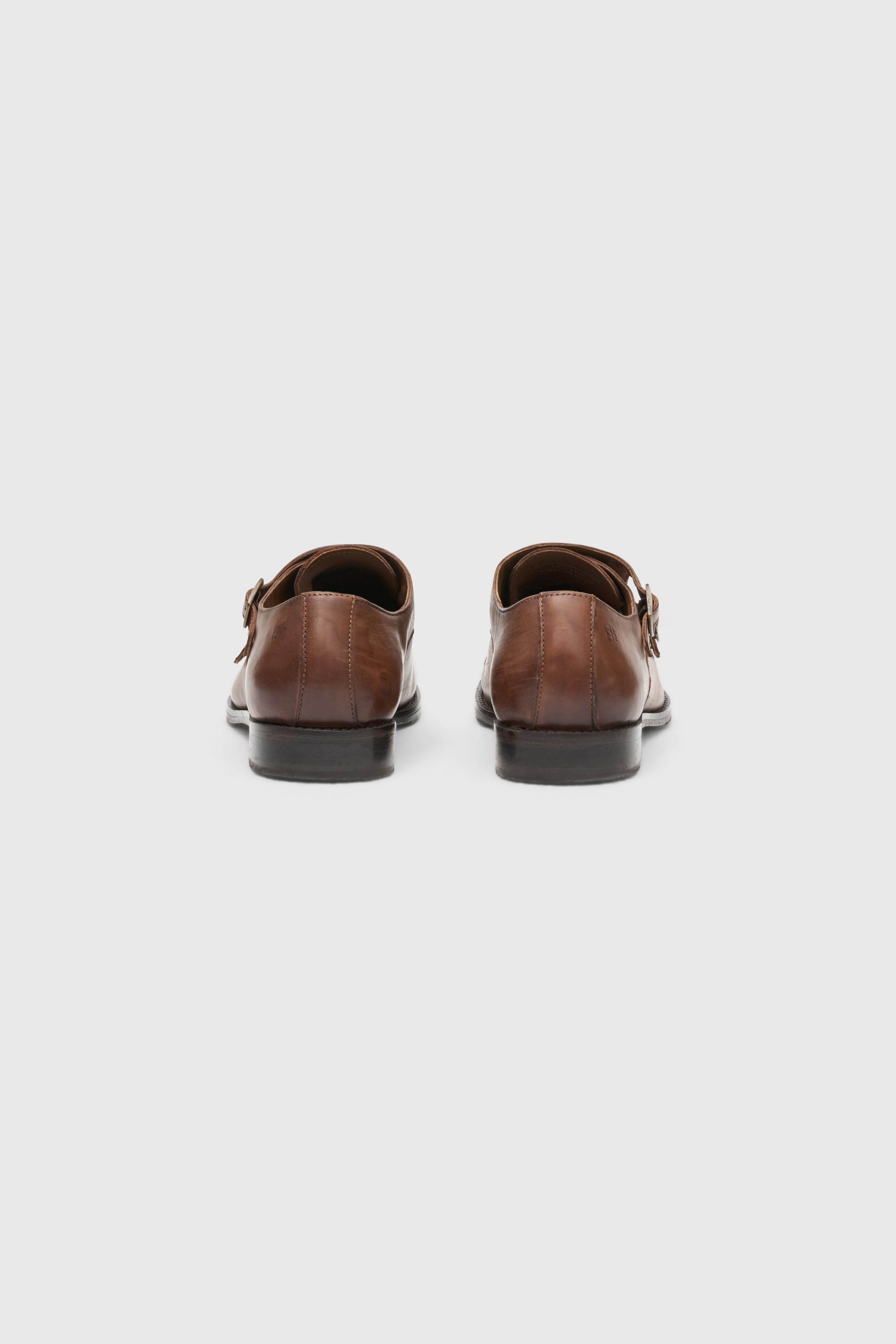 Double Monk Strap Chestnut Brown Shoes