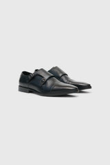 Double Monk Strap Black Shoes