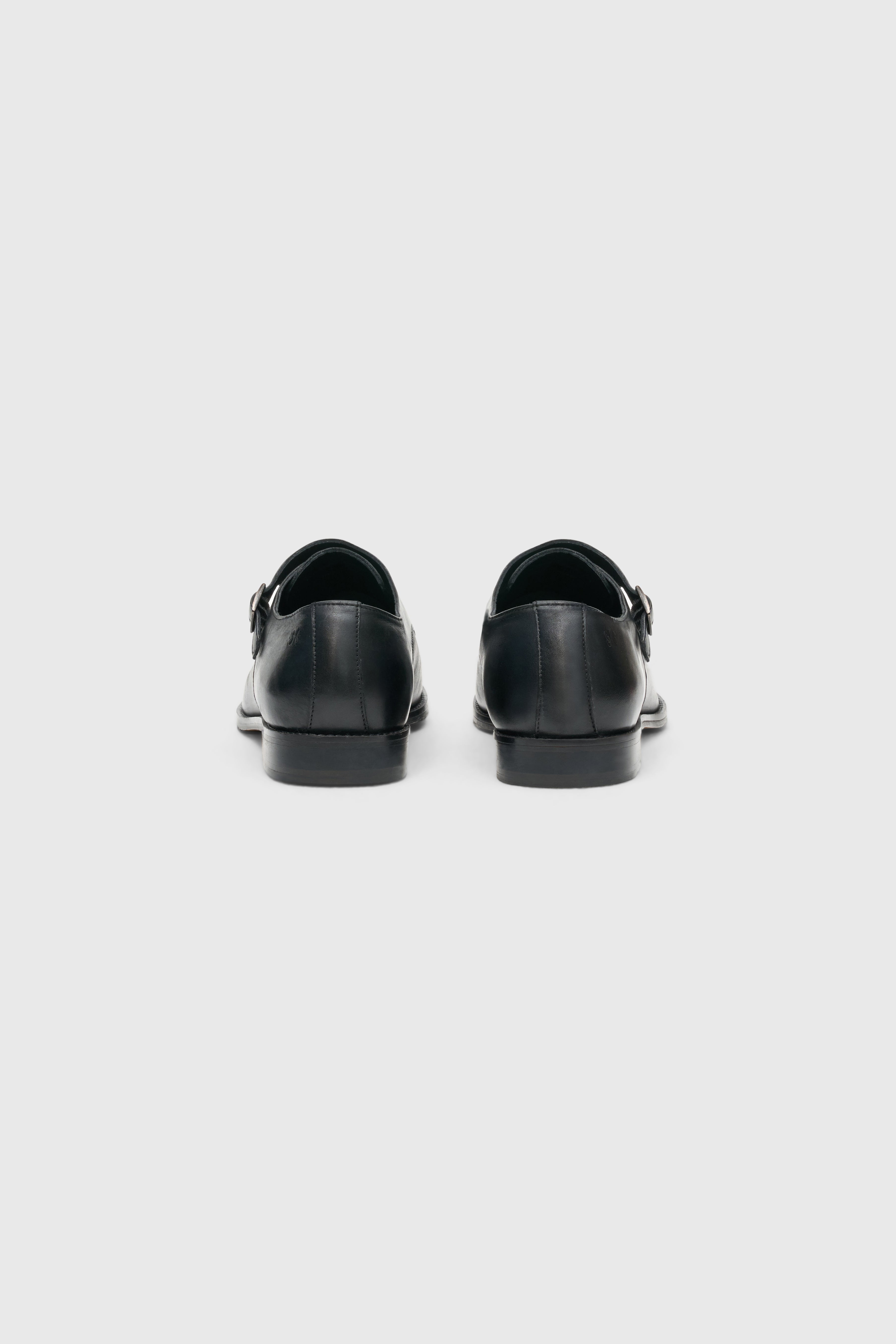 Double Monk Strap Black Shoes