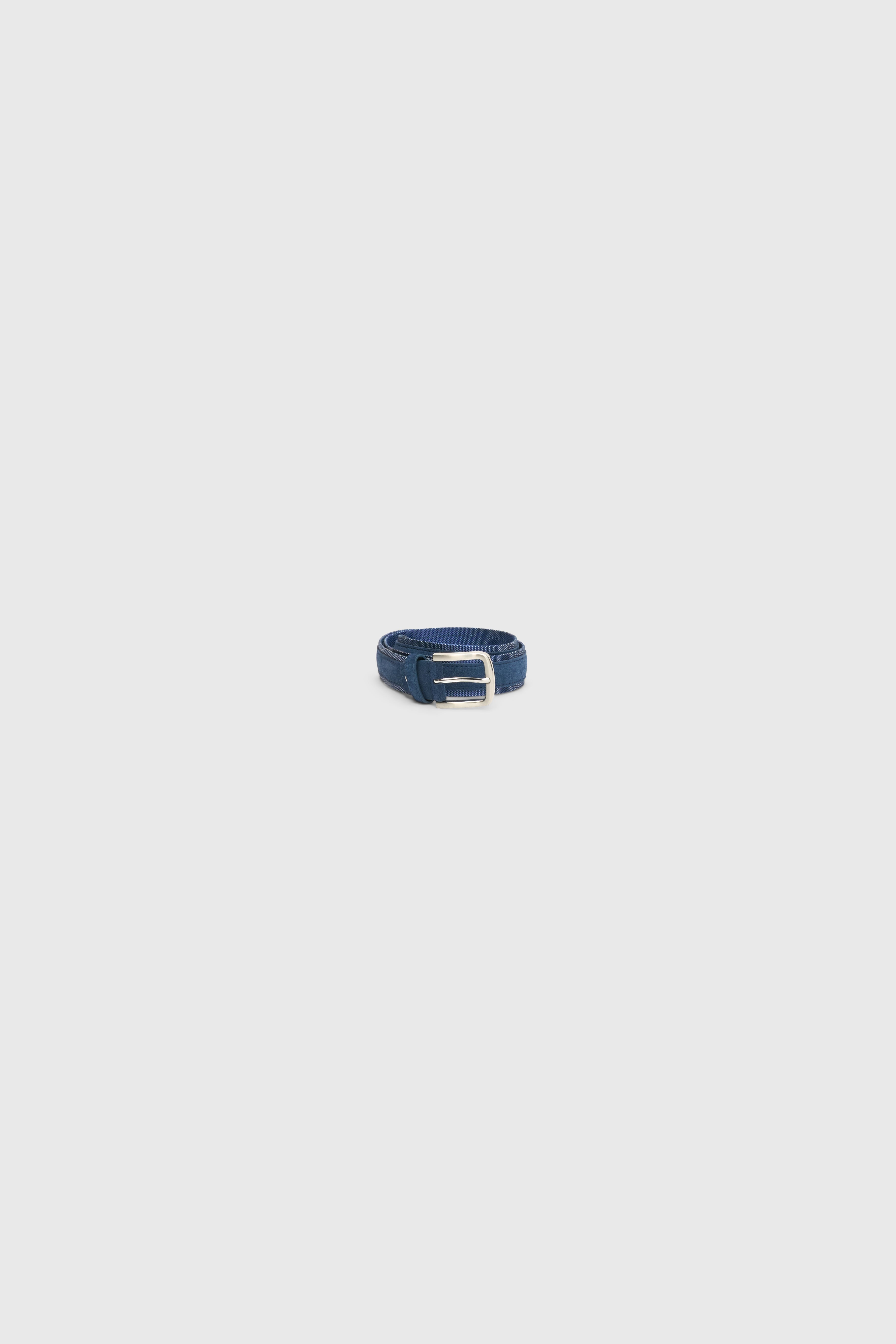 Navy Suede & Fabric Belt