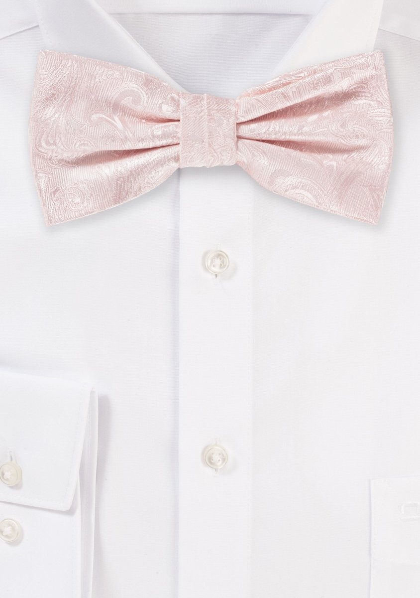 Blush Pink Proper Paisley Bowtie