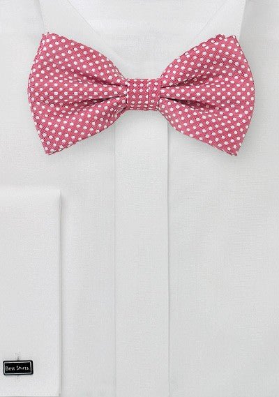 Dark Coral Pin Dot Bowtie