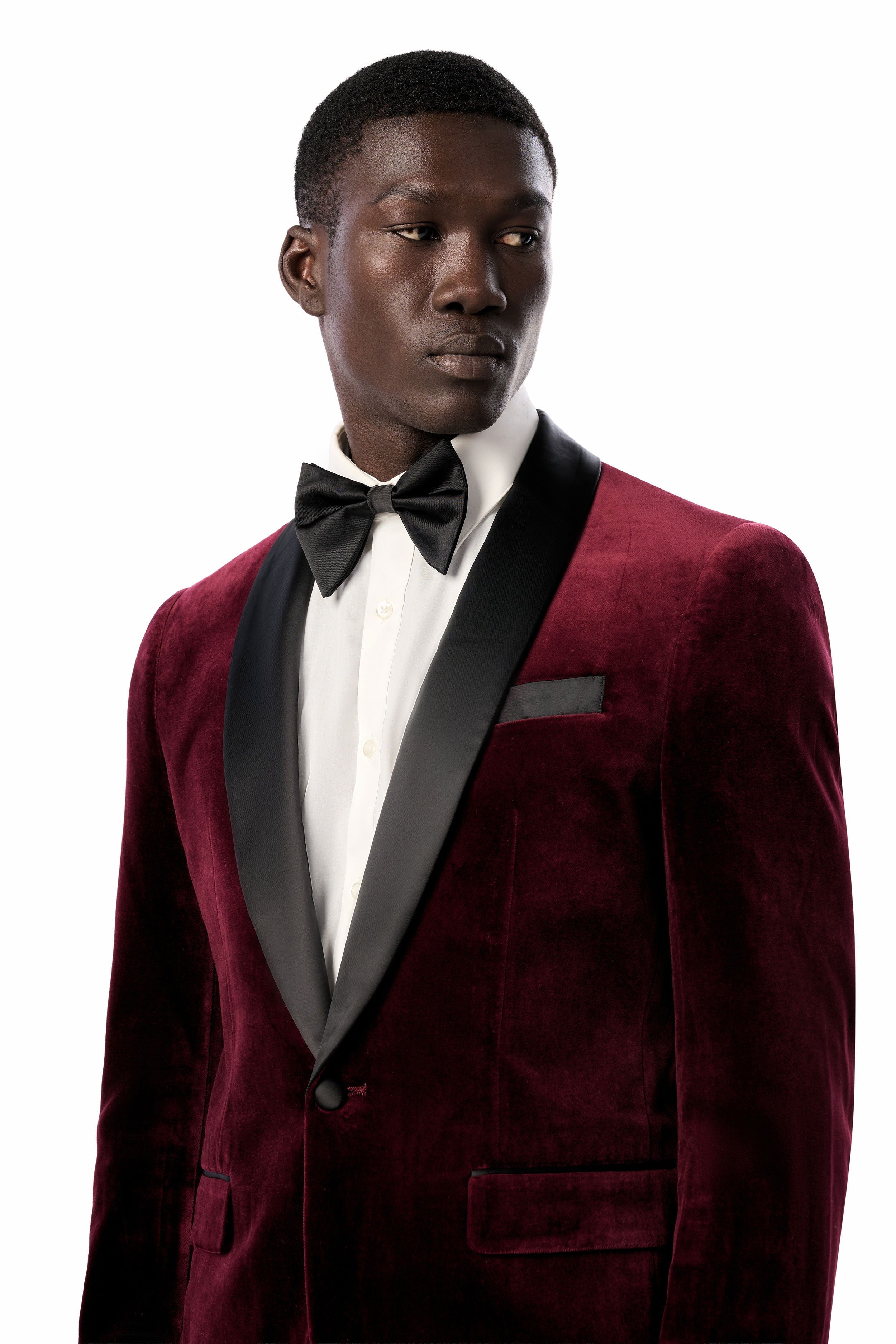 Burgundy Velvet Shawl Lapel Tuxedo
