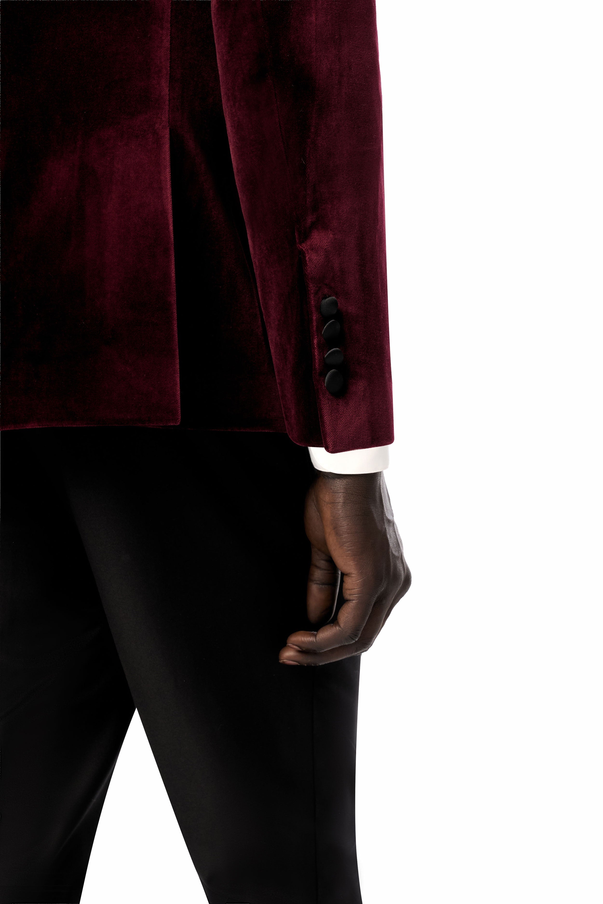 Burgundy Velvet Shawl Lapel Tuxedo