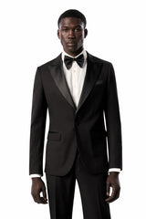 Classic Black Notch Lapel 2 Button Tuxedo