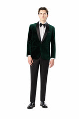 Green Velvet Shawl Lapel Tuxedo
