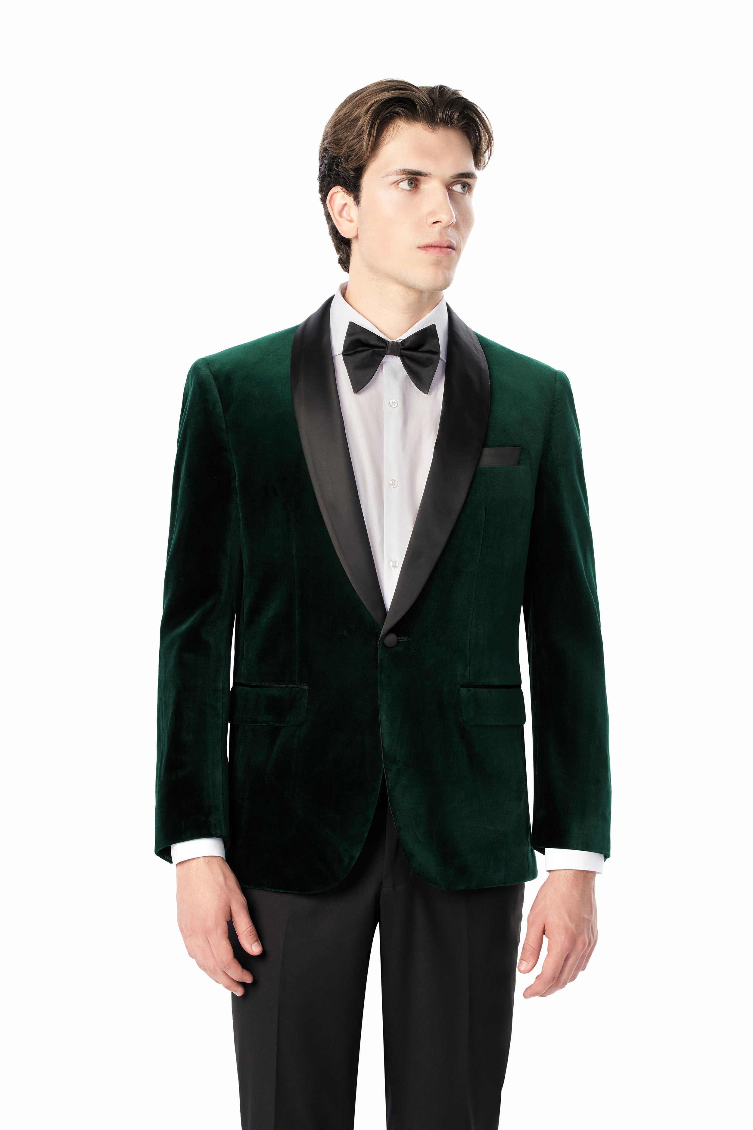 Green Velvet Shawl Lapel Tuxedo