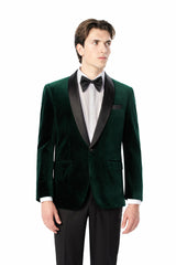 Green Velvet Shawl Lapel Tuxedo