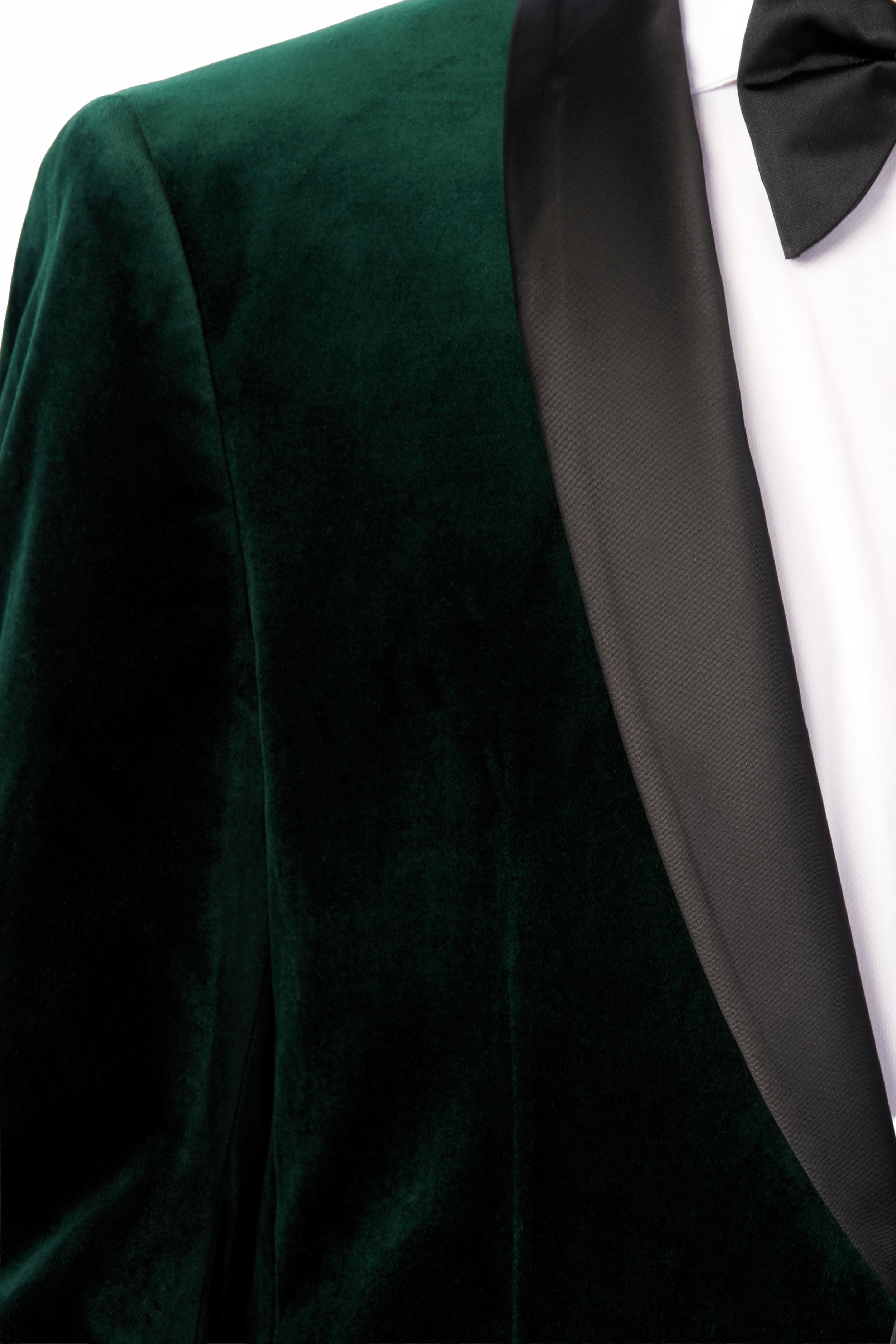 Green Velvet Shawl Lapel Tuxedo