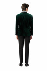 Green Velvet Shawl Lapel Tuxedo