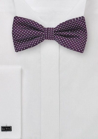 Eggplant Pin Dot Bowtie