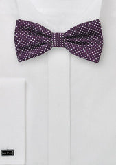 Eggplant Pin Dot Bowtie