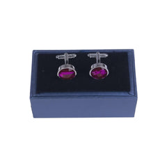 Fuschia Crystal Cufflinks