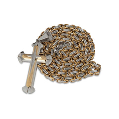 Gold and Silver Cross Necklace