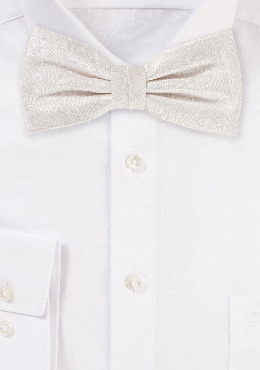 Ivory Proper Paisley Bowtie