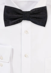 Jet Black Proper Paisley Bowtie