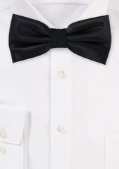 Jet Black Small Texture Bowtie