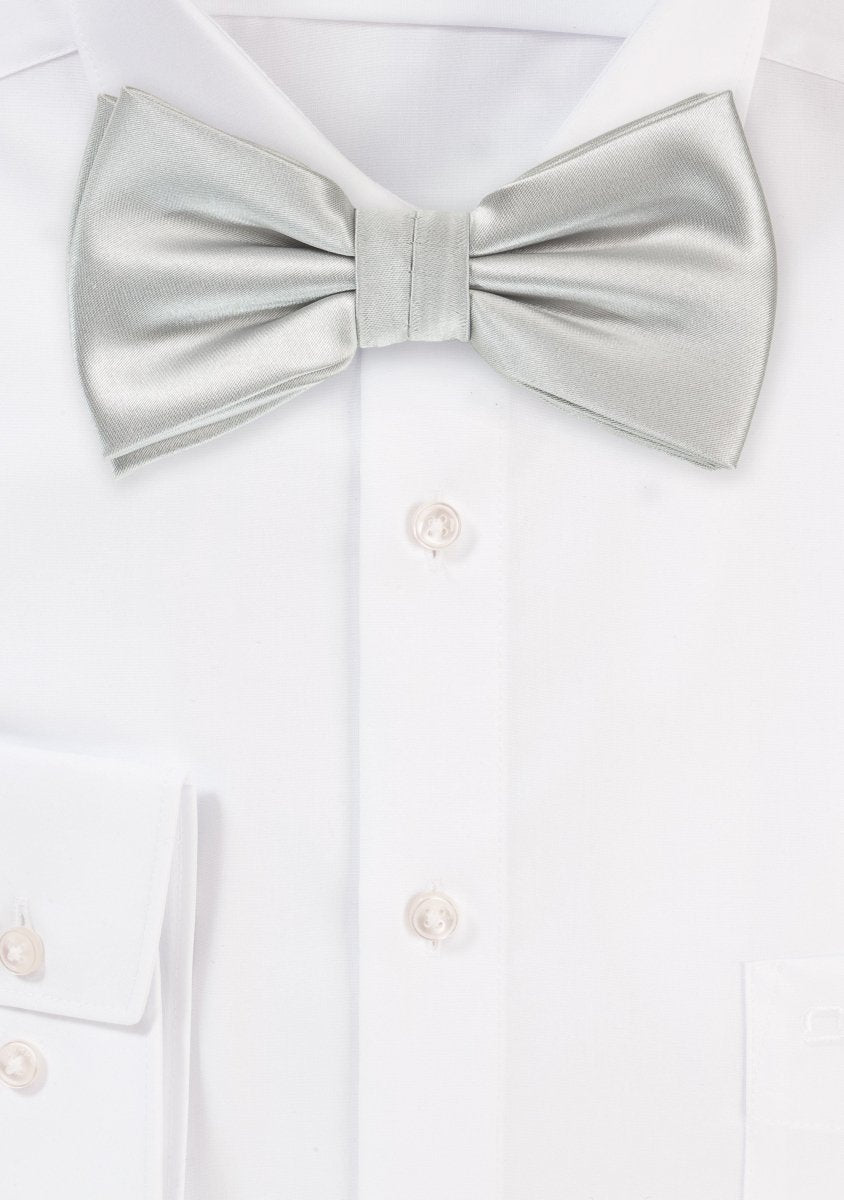 Light Silver Solid Bowtie