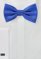 Marine Blue Herringbone Bowtie