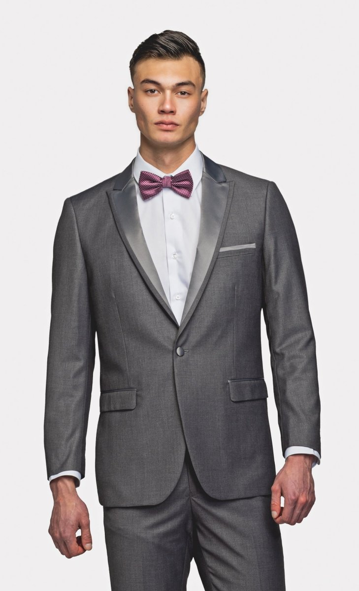 Medium Gray Peak Lapel Tuxedo