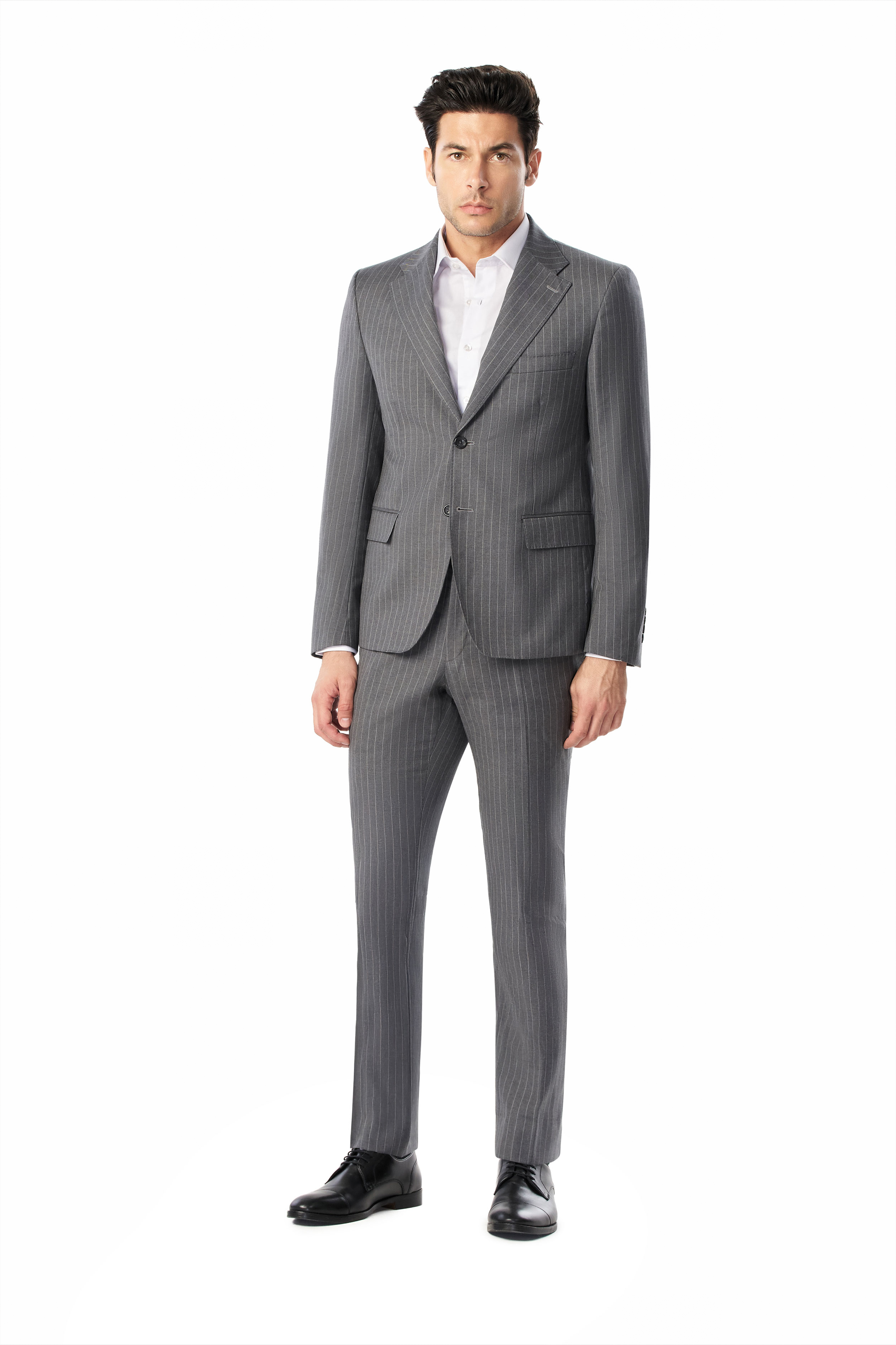 Classic Gray Pinstripe 2-Button Suit