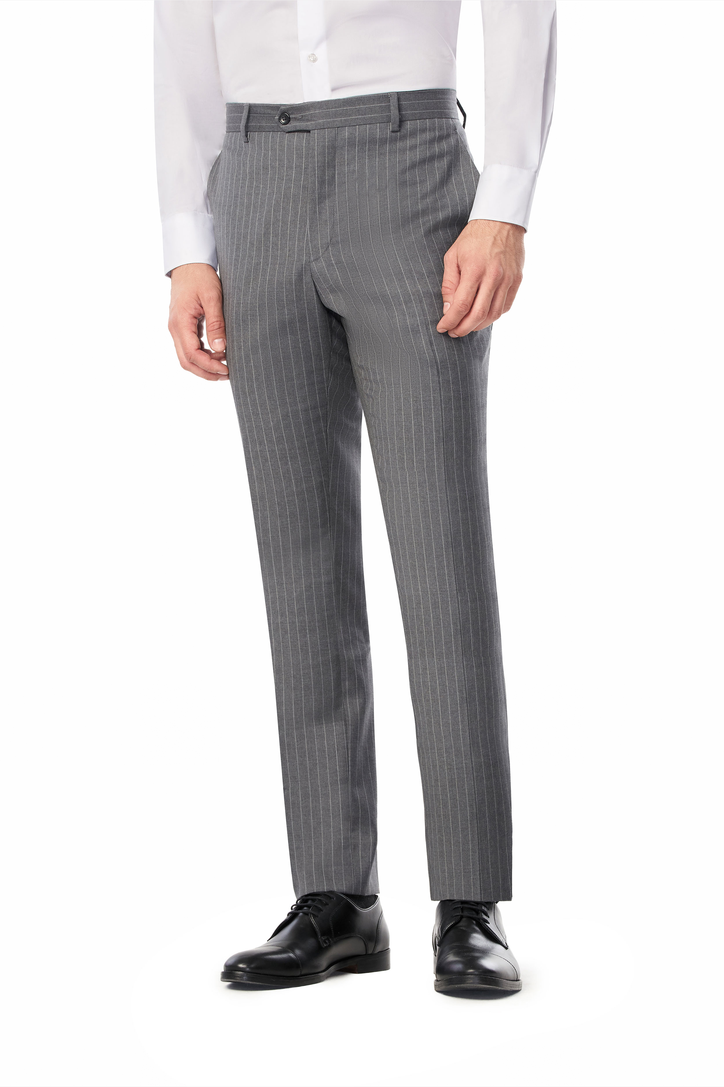 Classic Gray Pinstripe 2-Button Suit