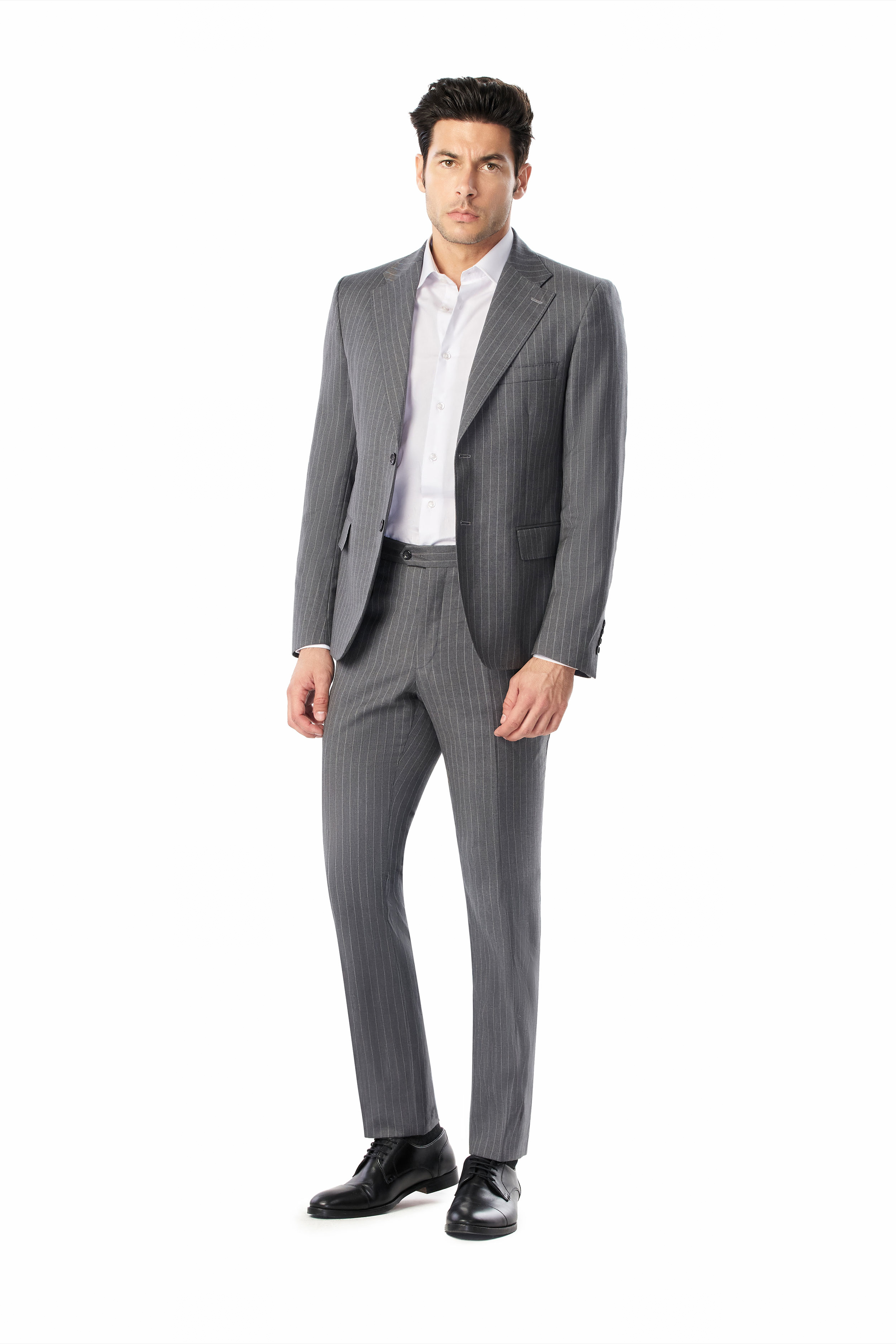 Classic Gray Pinstripe 2-Button Suit