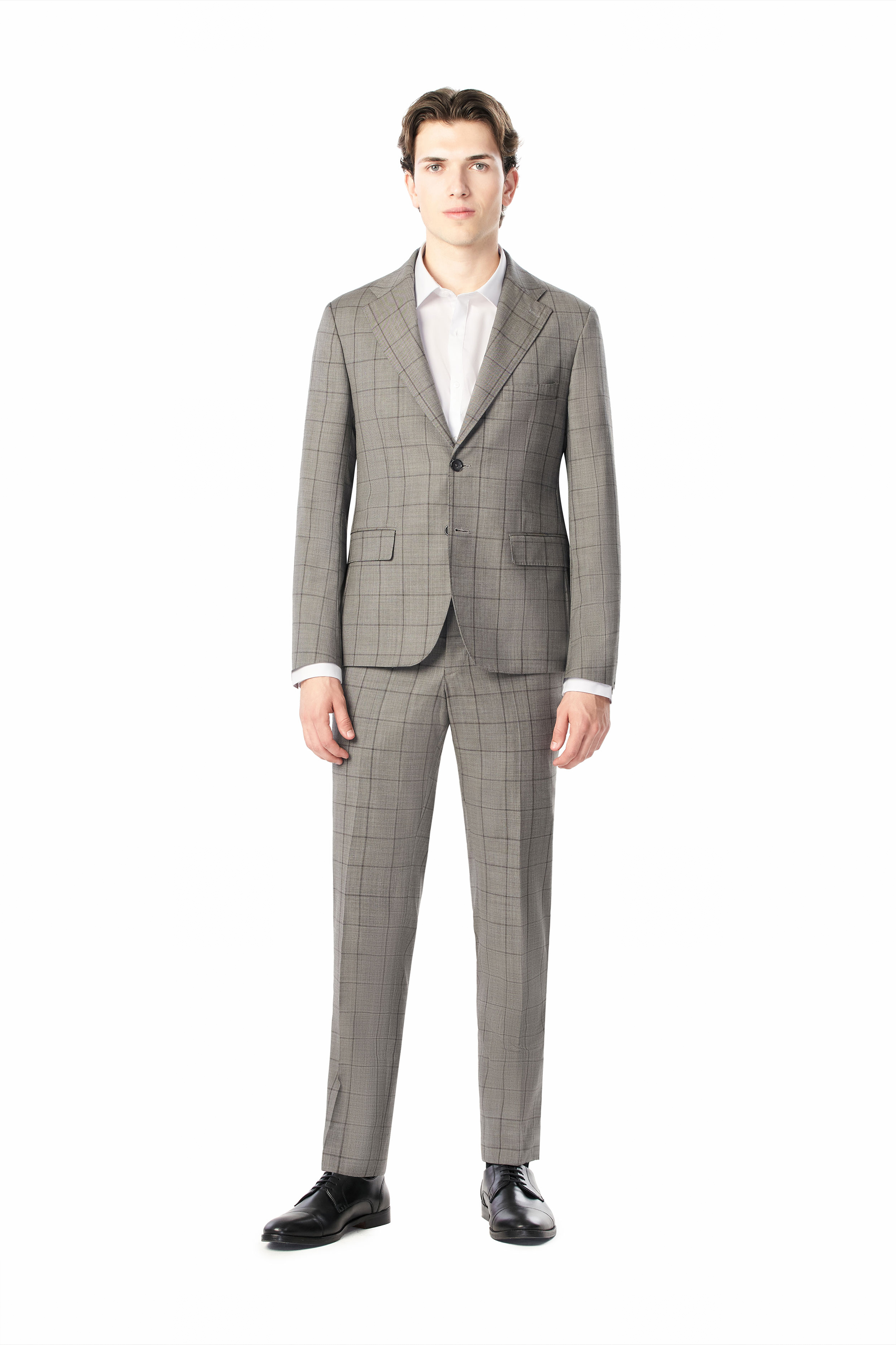 Gray Tonal Windowpane 2-Button Suit