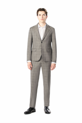 Gray Tonal Windowpane 2-Button Suit