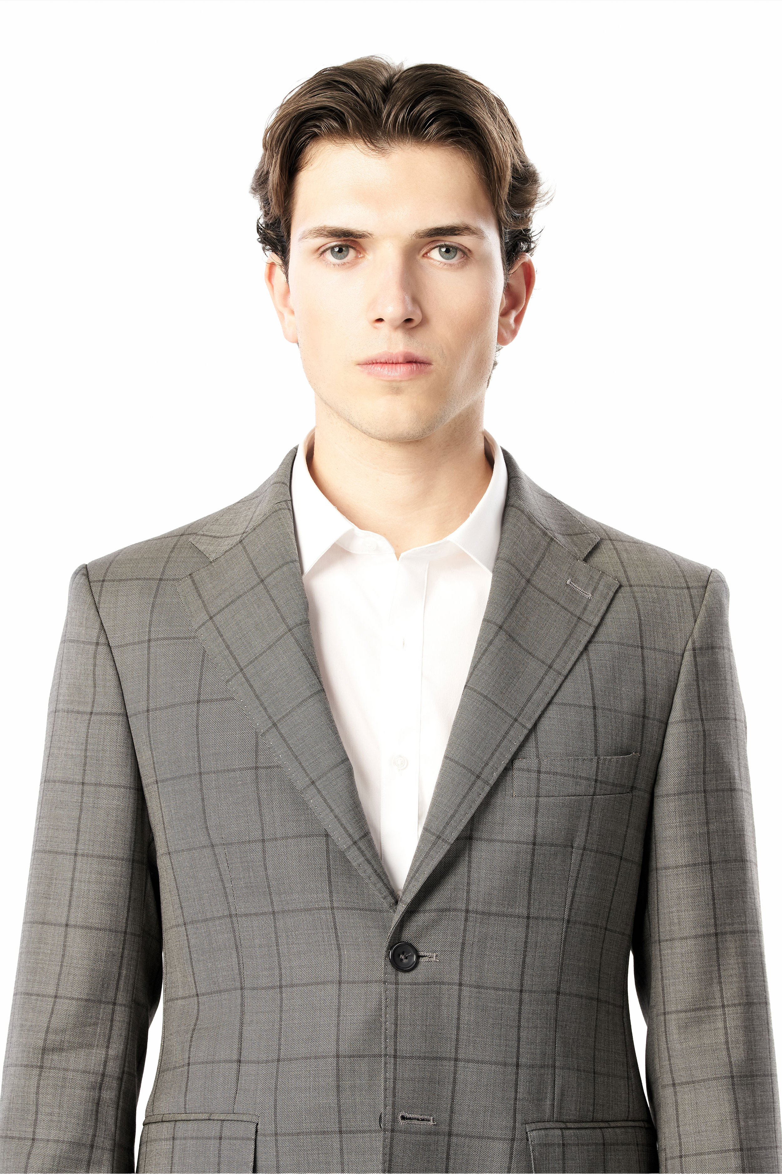 Gray Tonal Windowpane 2-Button Suit