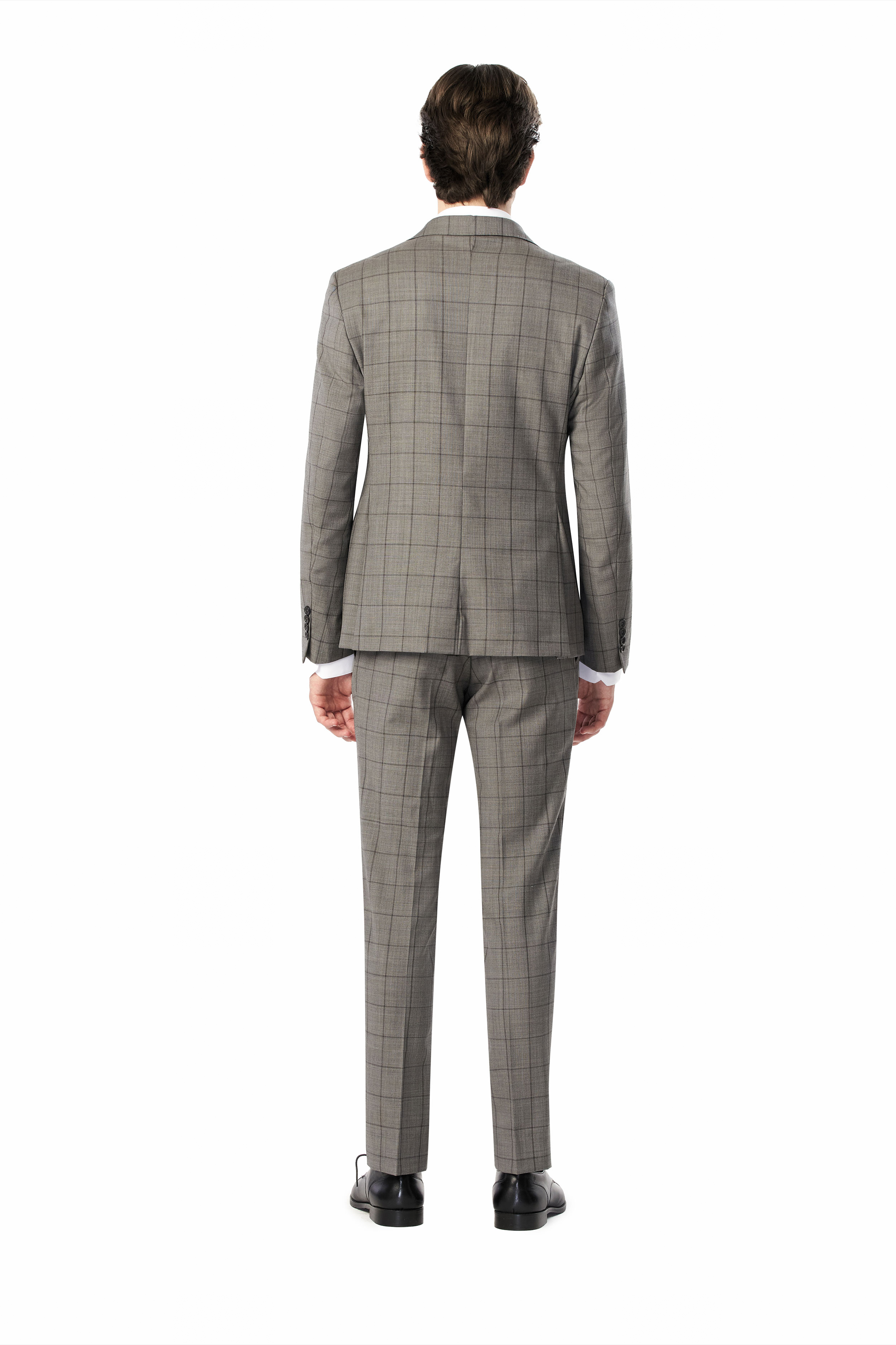 Gray Tonal Windowpane 2-Button Suit