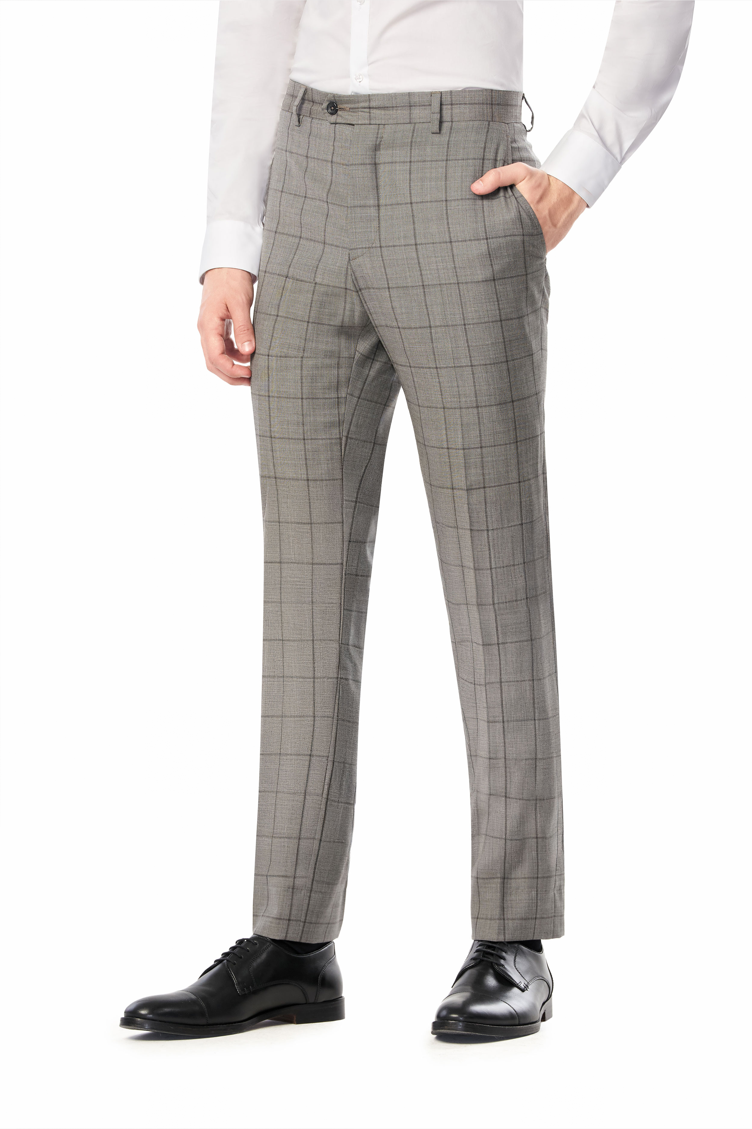 Gray Tonal Windowpane 2-Button Suit