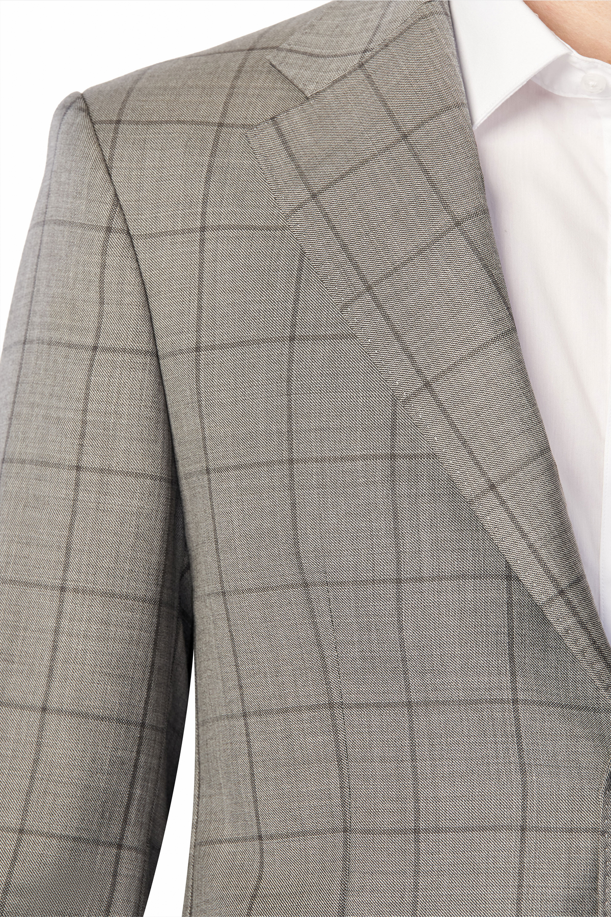 Gray Tonal Windowpane 2-Button Suit