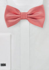 Neon Coral MicroTexture Bowtie