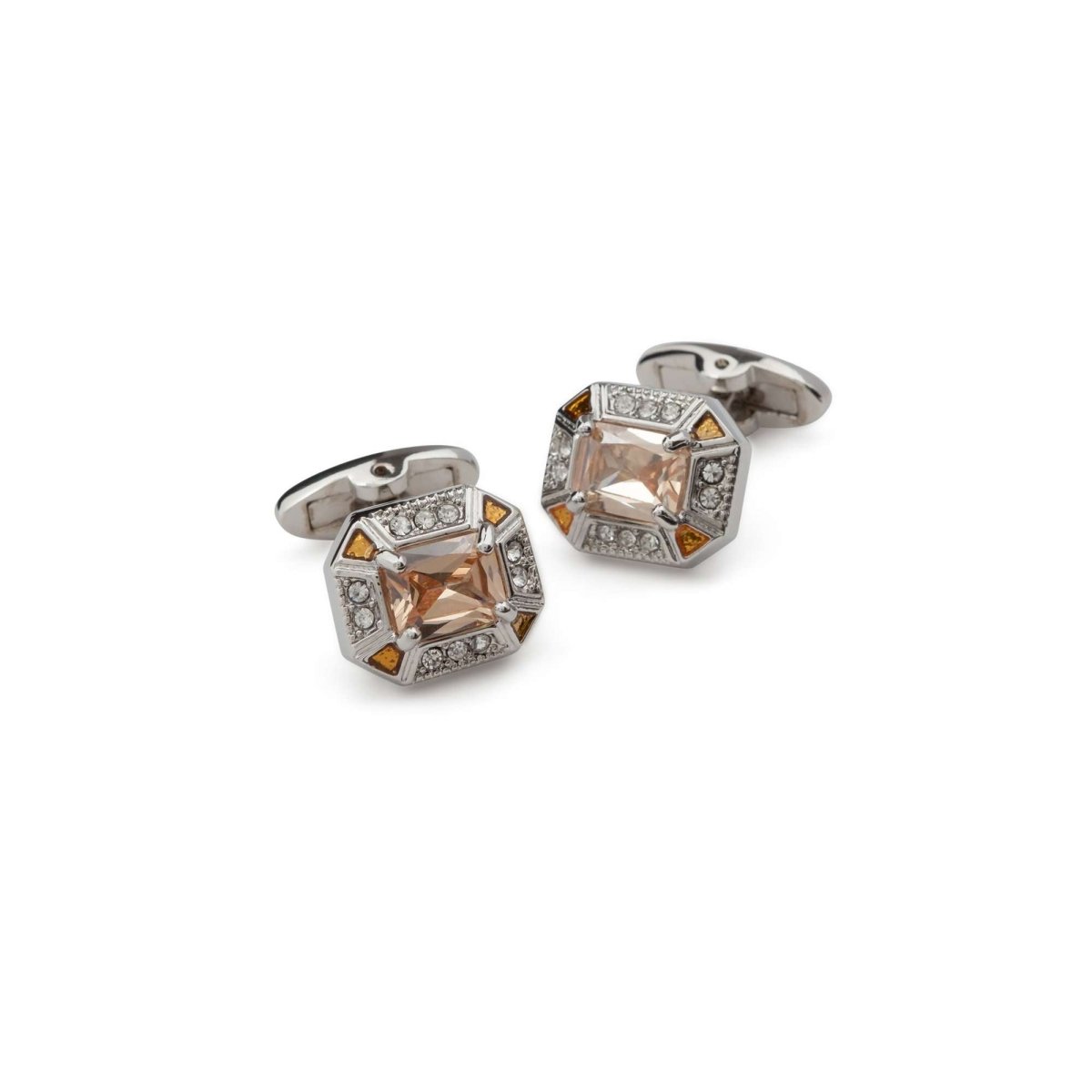 Orange Quartz Bezzled Cufflinks