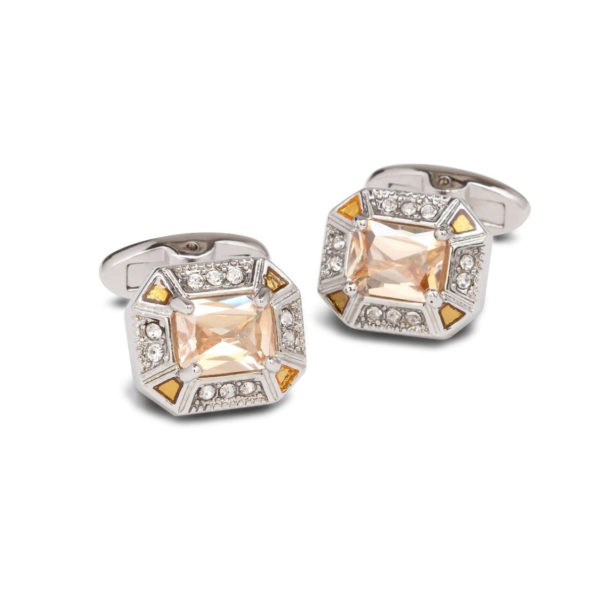Orange Quartz Bezzled Cufflinks
