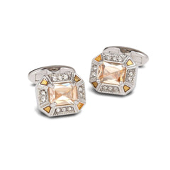 Orange Quartz Bezzled Cufflinks