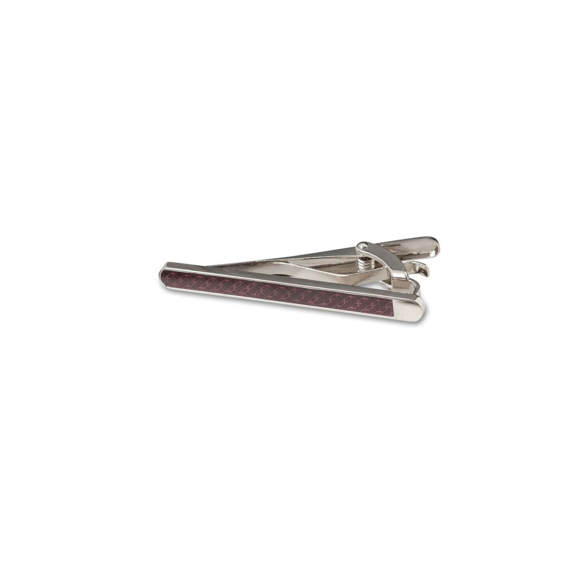 Silver and Brown Inlay Tie Bar