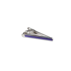 Silver and Purple Inlay Tie Bar