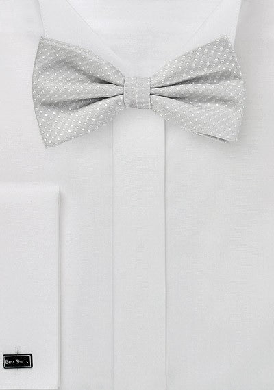 Silver Pin Dot Bowtie