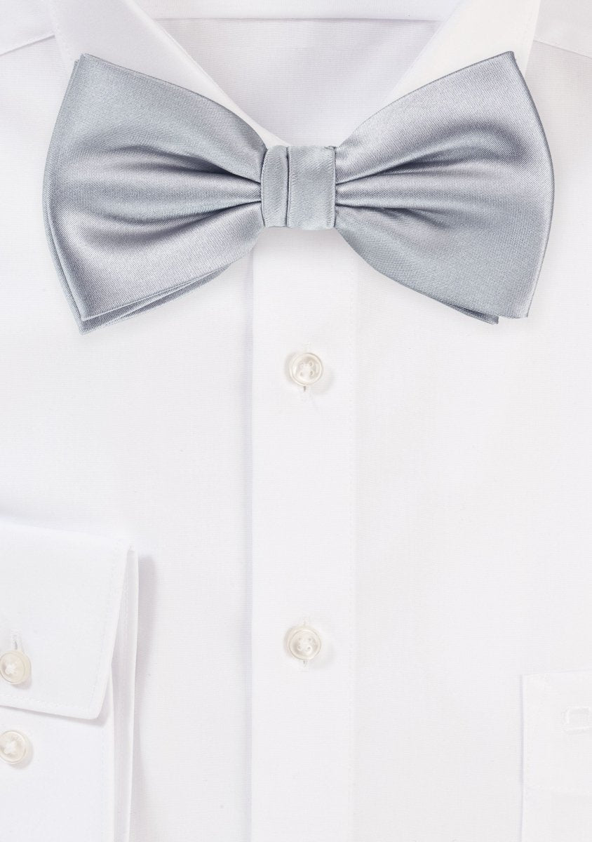 Silver Solid Bowtie