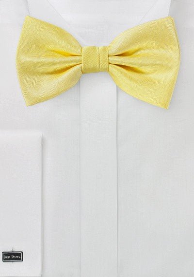 Sun Yellow Herringbone Bowtie