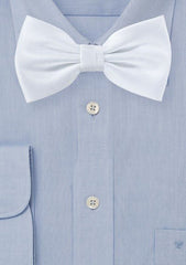 White Herringbone Bowtie